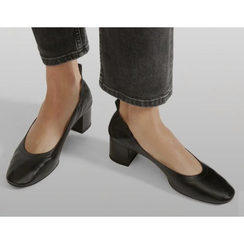 Everlane The Day Heel Block Heel Pumps - Size 7.5 Black